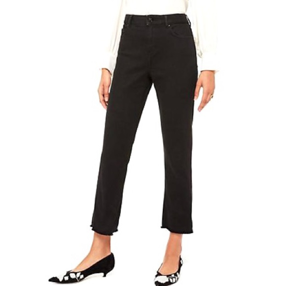 Kate Spade Raw Hem Jeans High Rise Straight Black